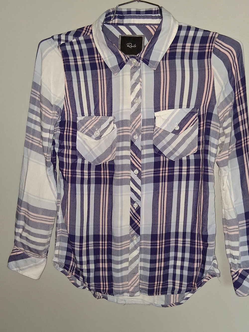 Plaid Button-Up Shirt  Rails- Purple & Pink